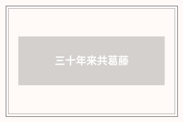 三十年来共葛藤