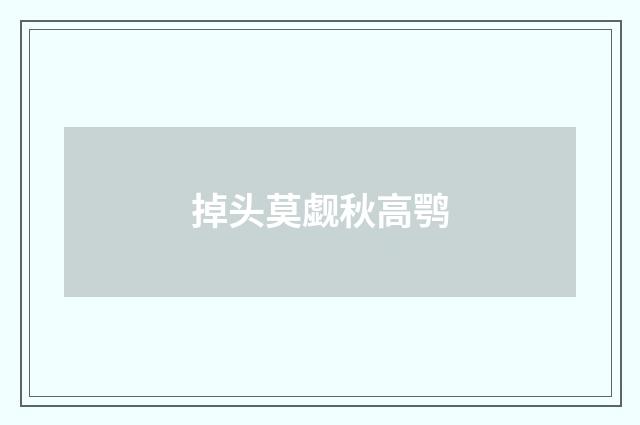 掉头莫觑秋高鹗