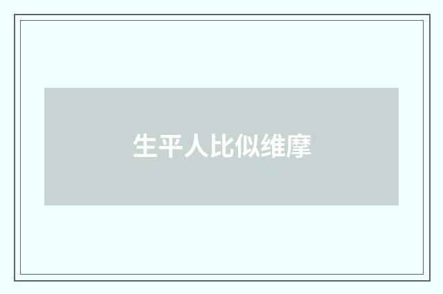 生平人比似维摩