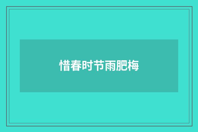 惜春时节雨肥梅