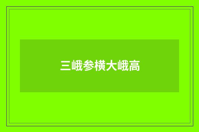 三峨参横大峨高