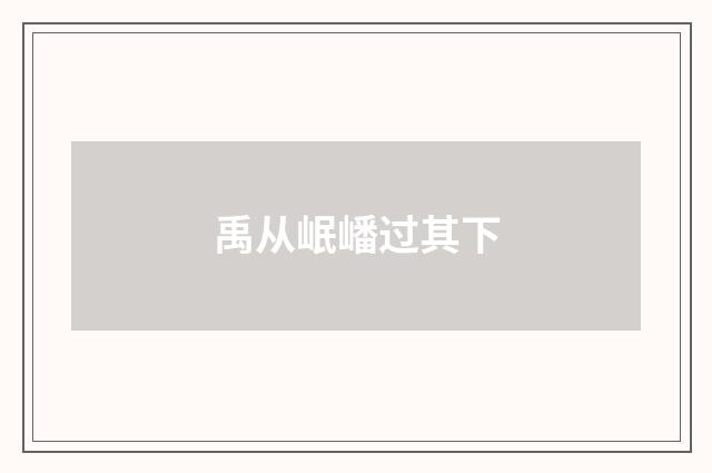 禹从岷嶓过其下