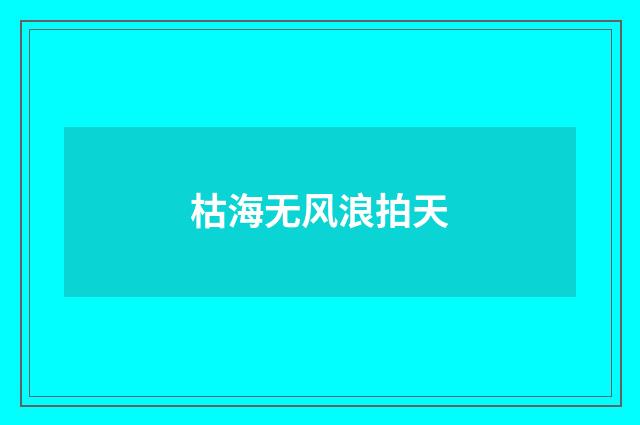 枯海无风浪拍天