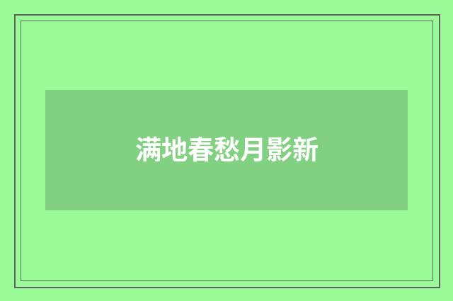 满地春愁月影新