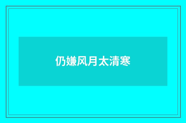 仍嫌风月太清寒