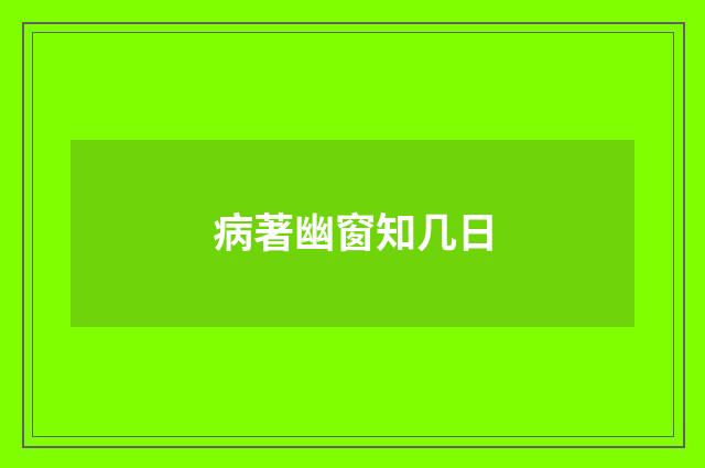 病著幽窗知几日
