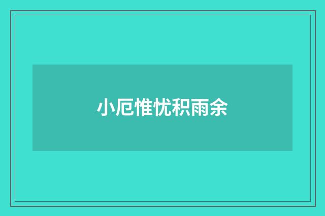 小厄惟忧积雨余