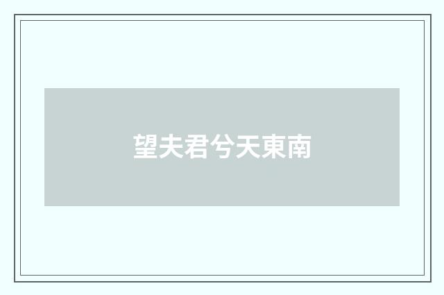 望夫君兮天東南