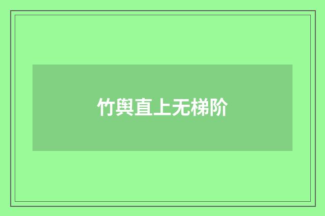 竹舆直上无梯阶