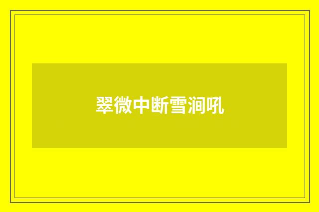 翠微中断雪涧吼