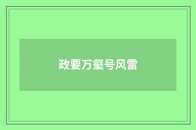 政要万壑号风雷