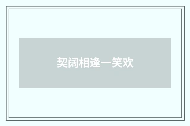 契阔相逢一笑欢
