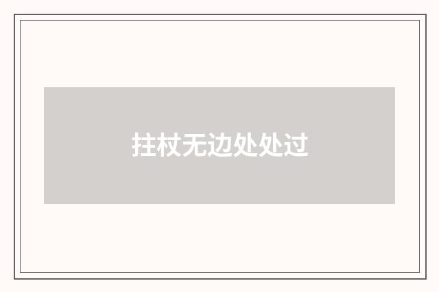 拄杖无边处处过