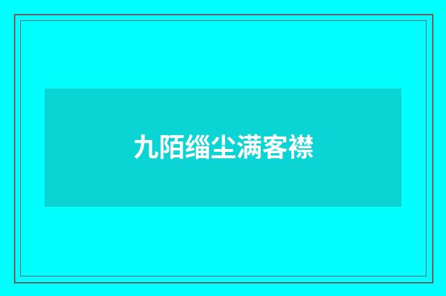 九陌缁尘满客襟