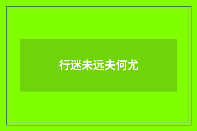 行迷未远夫何尤