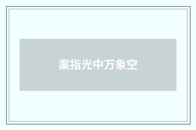 案指光中万象空