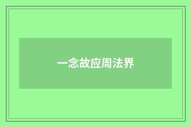 一念故应周法界