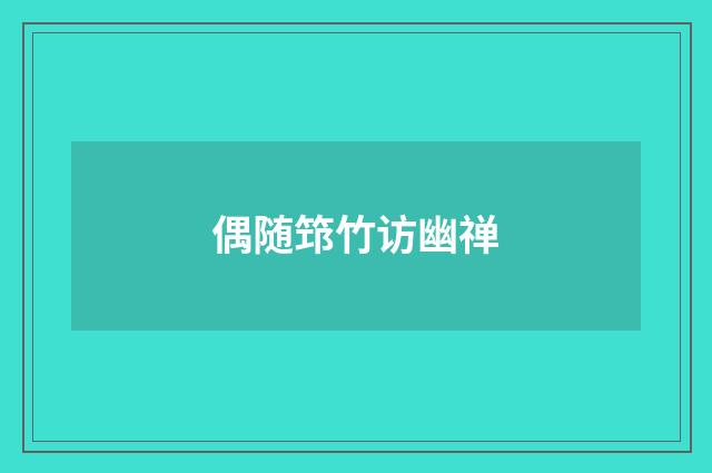 偶随筇竹访幽禅