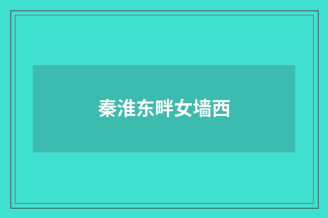 秦淮东畔女墙西