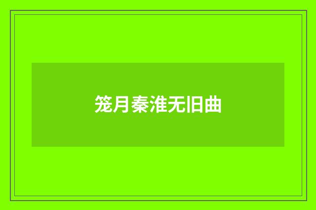 笼月秦淮无旧曲