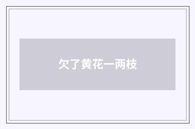 欠了黄花一两枝
