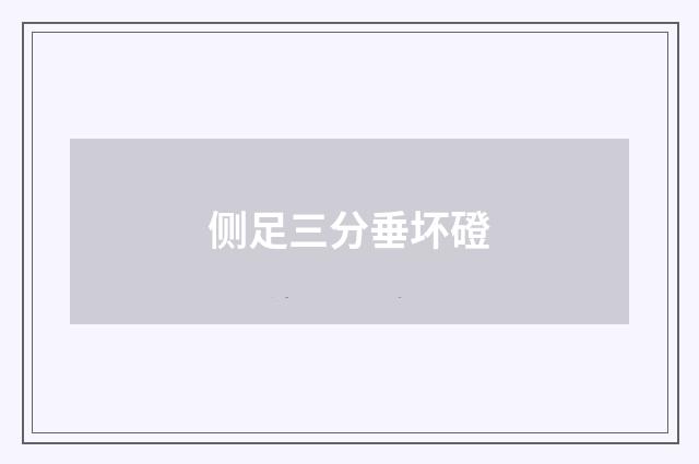侧足三分垂坏磴