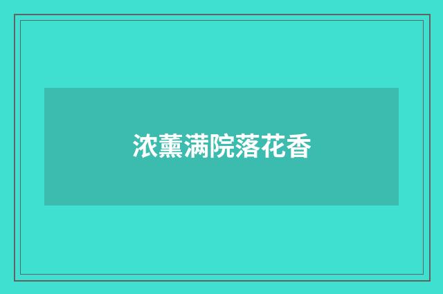 浓薰满院落花香