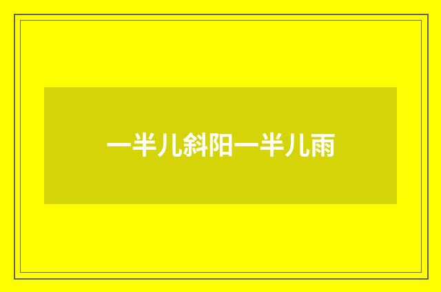 一半儿斜阳一半儿雨