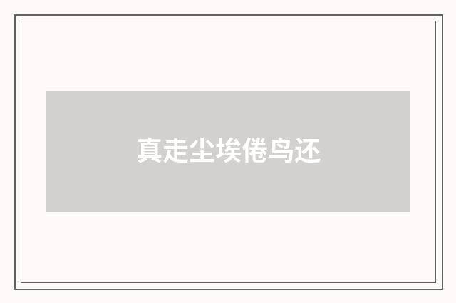 真走尘埃倦鸟还