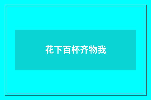 花下百杯齐物我