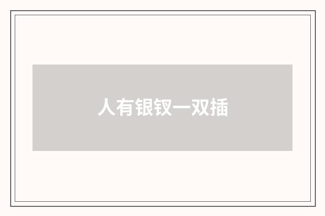 人有银钗一双插