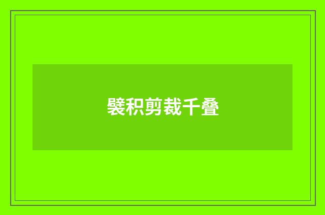 襞积剪裁千叠
