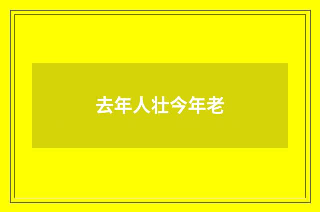 去年人壮今年老
