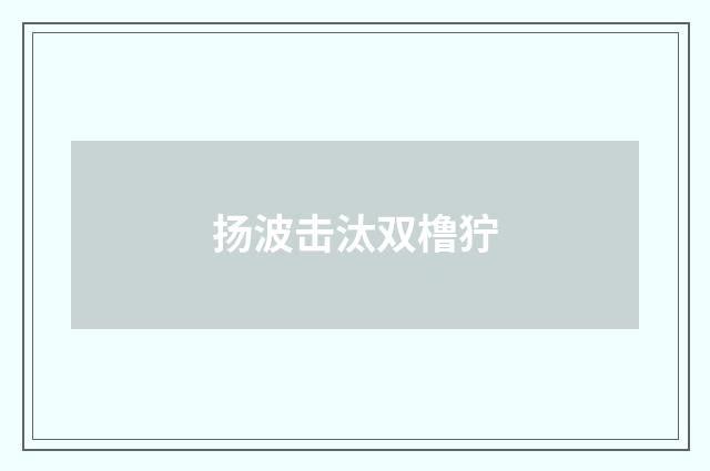 扬波击汰双橹狞