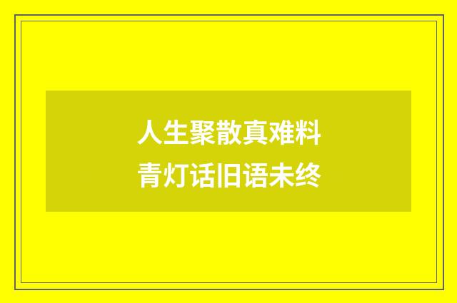 人生聚散真难料青灯话旧语未终