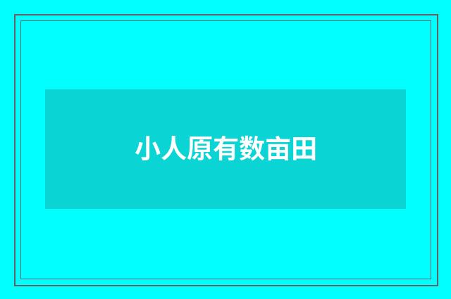 小人原有数亩田