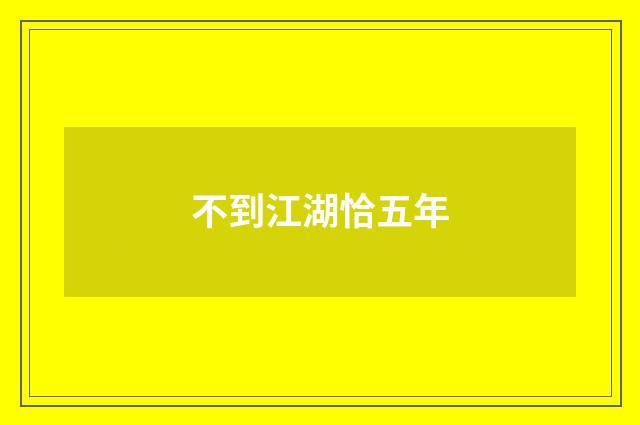 不到江湖恰五年