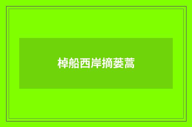 棹船西岸摘蒌蒿