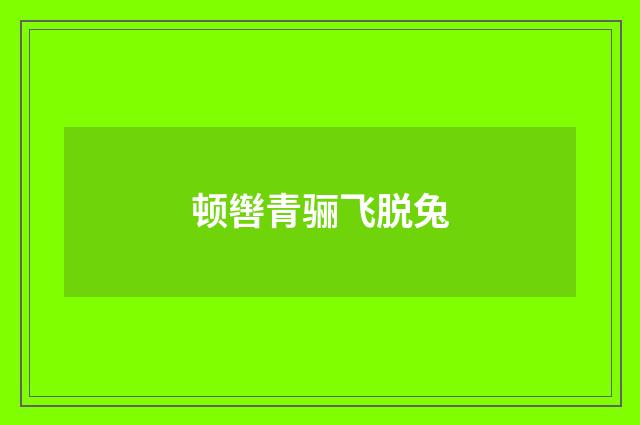 顿辔青骊飞脱兔