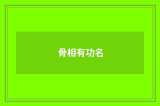 骨相有功名
