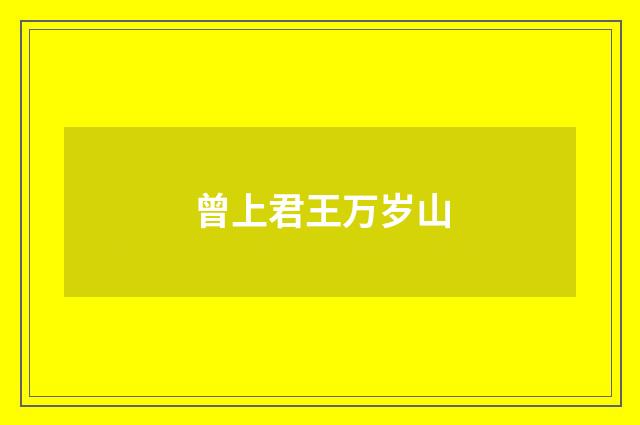 曾上君王万岁山