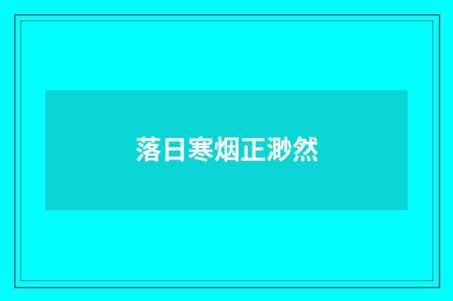 落日寒烟正渺然