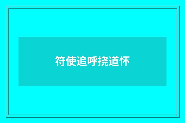 符使追呼挠道怀