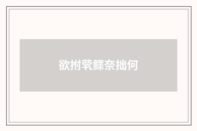 欲拊茕鳏奈拙何