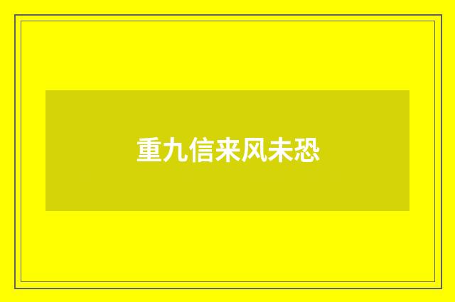 重九信来风未恐