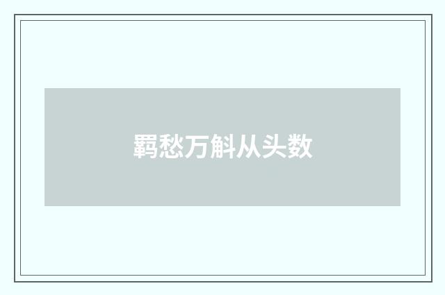 羁愁万斛从头数