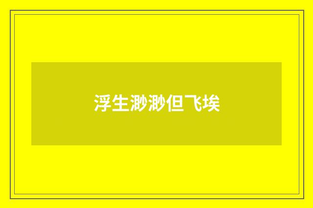 浮生渺渺但飞埃