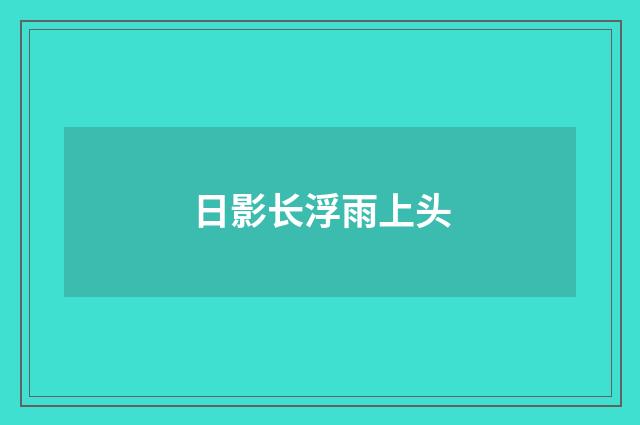 日影长浮雨上头