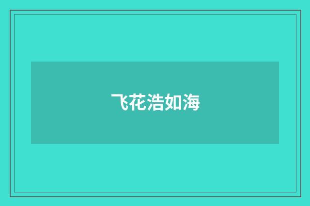 飞花浩如海