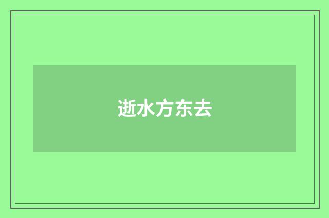 逝水方东去